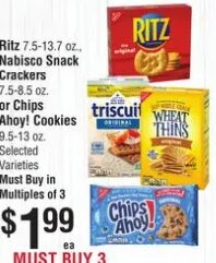 Ritz, Nabisco Snack Crackers or Chips Ahoy! Cookies at Smart & Final