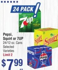 Pepsi, Squirt or 7UP at Smart & Final