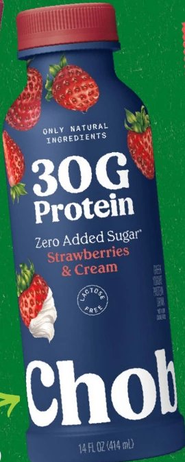 Chobani Zero Added Sugar Strawberries & Cream