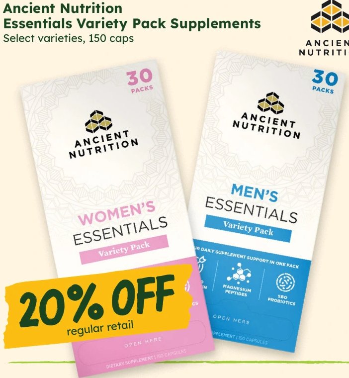 Ancient Nutrition Essentials Variety Pack