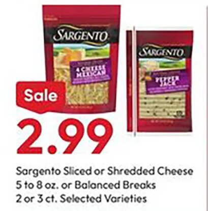 Sargento Sliced or Shredded Cheese