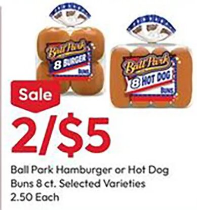 Ball Park Hamburger or Hot Dog Buns