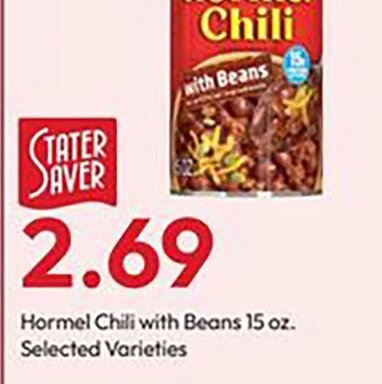 Hormel Chili with Beans at Stater Bros.