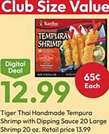 Tiger Thai Handmade Tempura Shrimp at Stater Bros.