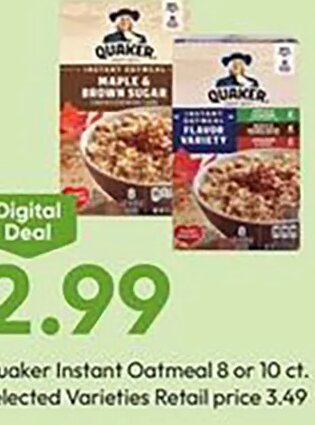 Quaker Instant Oatmeal at Stater Bros.