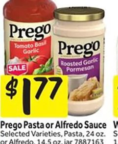 Prego Pasta or Alfredo Sauce