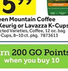 Green Mountain Coffee or Keurig or Lavazza K-Cups at Stop & Shop