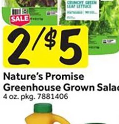 Nature's Promise Greenhouse Grown Salad at Stop & Shop