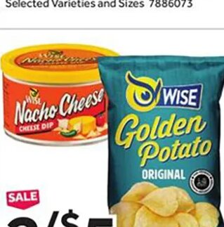 Wise Potato Chips or Dip at Stop & Shop