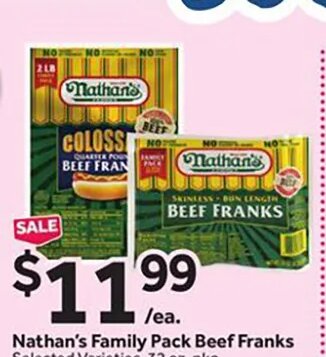 Nathan's Family Pack Beef Franks at Stop & Shop