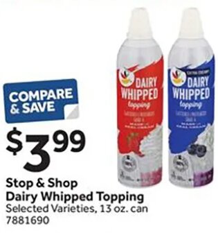 Stop & Shop Dairy Whipped Topping