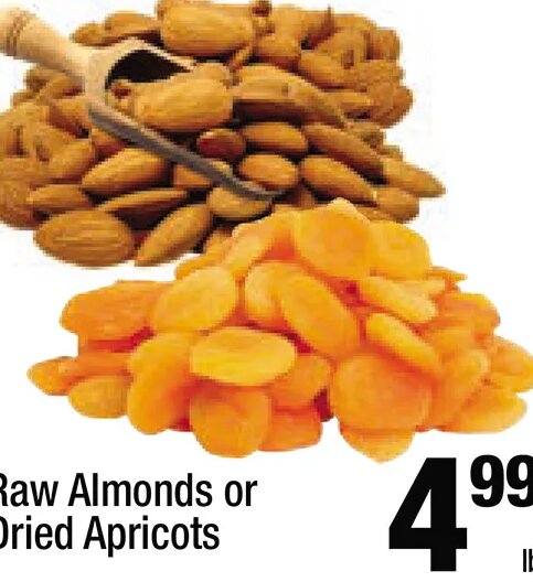 Raw Almonds or Dried Apricots