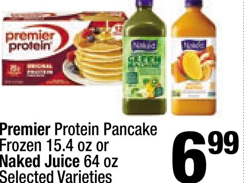Premier Protein Pancake or Naked Juice at Super King Markets