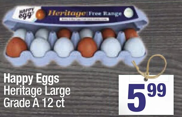 Happy Eggs Heritage Large Grade A at Super King Markets