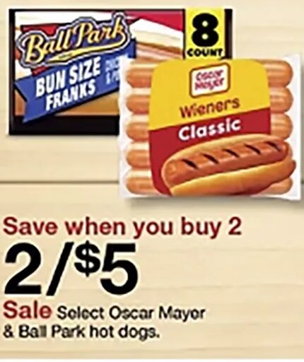 Select Oscar Mayer & Ball Park hot dogs at Target
