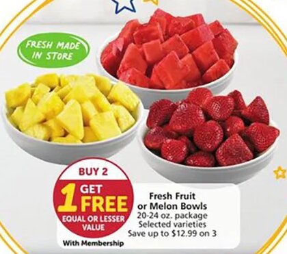 Fresh Fruit or Melon Bowls