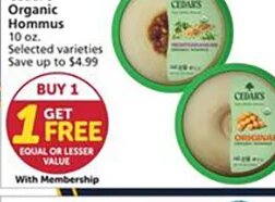Cedar's Organic Hommus