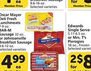 Oscar Mayer Deli Fresh Lunchmeats or Johnsonville Breakfast Sausage at Vons
