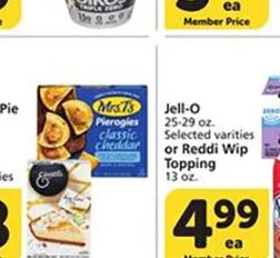 Edwards Single Serve Pie or Mrs. T's Pierogies