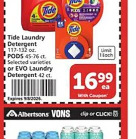 Tide Laundry Detergent at Vons