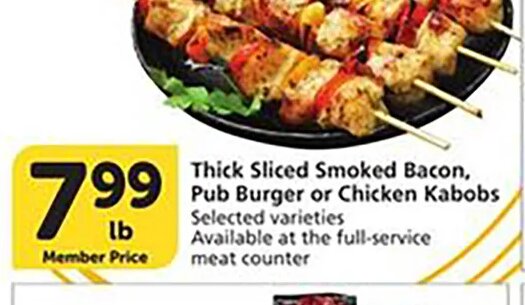 Thick Sliced Smoked Bacon, Pub Burger or Chicken Kabobs at Vons