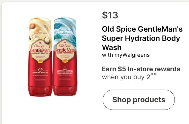 Old Spice Gentleman's Super Hydration Body Wash at Walgreens