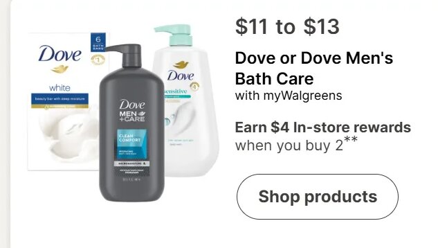 Dove or Dove Men's Bath Care