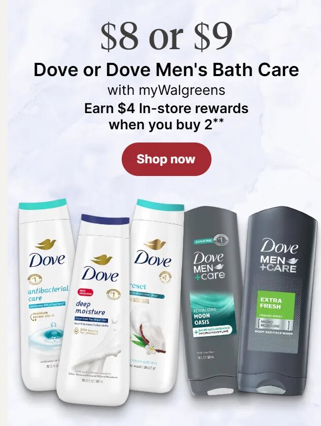 Dove or Dove Men's Bath Care