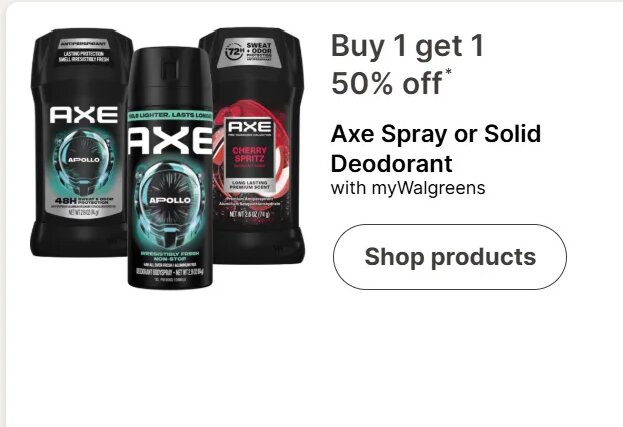 Axe Spray or Solid Deodorant