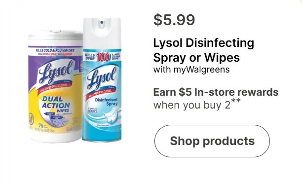 Lysol Disinfecting Spray or Wipes