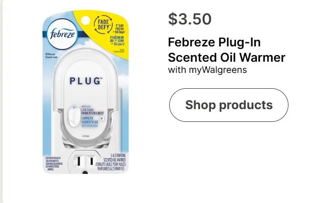 Febreze Plug-In Scented Oil Warmer at Walgreens