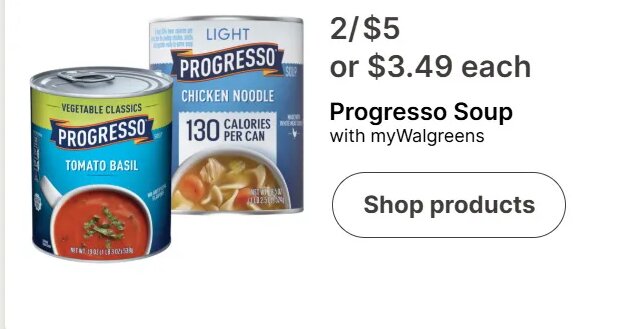 Progresso Soup at Walgreens