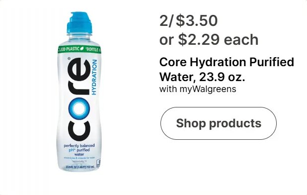 Core Hydration Purified Water at Walgreens