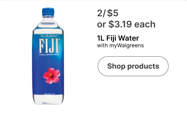 1L Fiji Water at Walgreens