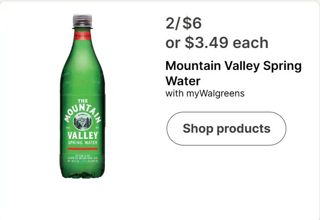 Mountain Valley Spring Water at Walgreens