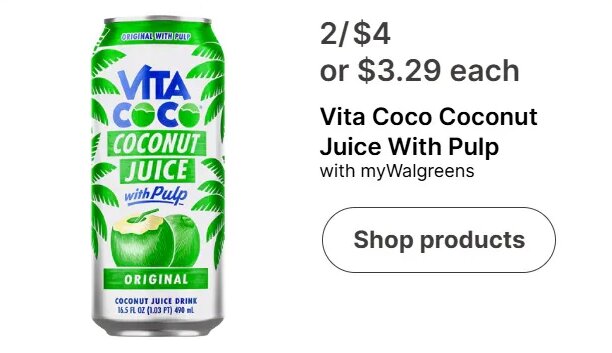 Vita Coco Coconut Juice With Pulp at Walgreens