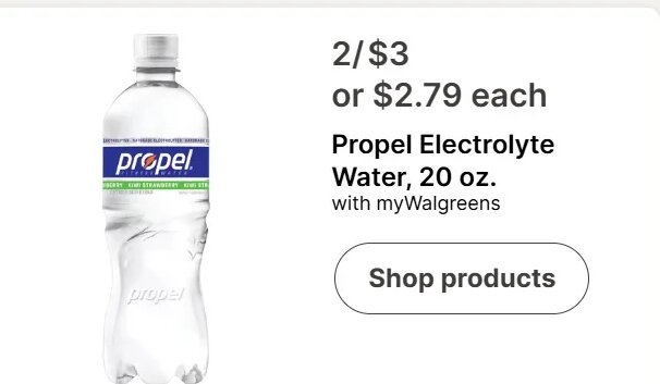 Propel Electrolyte Water, 20 oz. at Walgreens