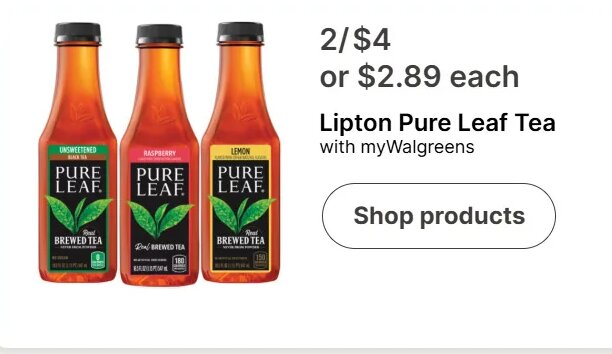 Lipton Pure Leaf Tea at Walgreens