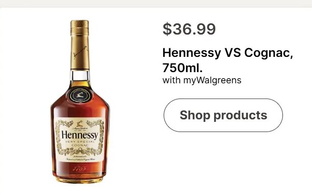 Hennessy VS Cognac, 750ml.