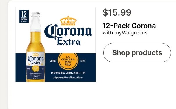 12-Pack Corona Products at Walgreens