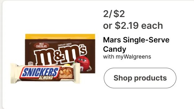 Mars Single-Serve Candy at Walgreens