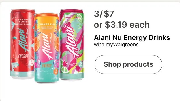 Alani Nu Energy Drinks at Walgreens