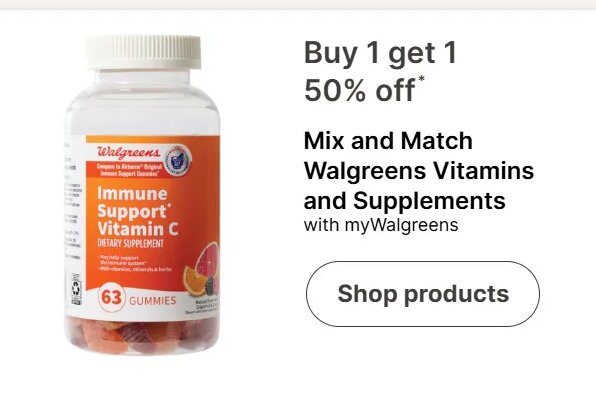 Mix and Match Walgreens Vitamins and Supplements