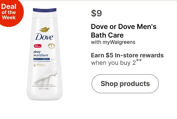Dove or Dove Men's Bath Care