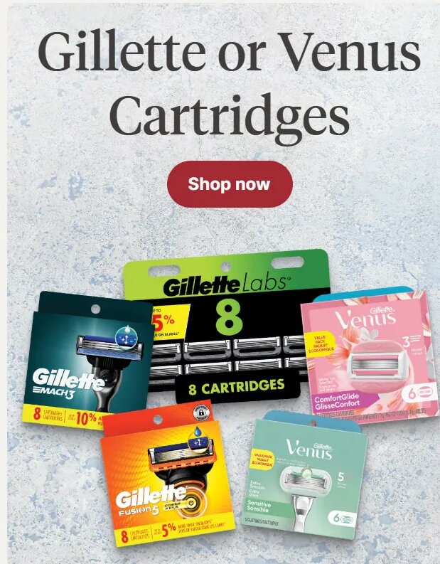 Gillette or Venus Cartridges