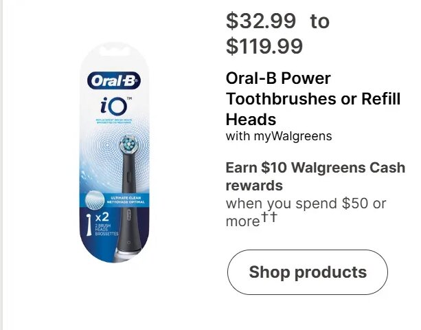 Oral-B Power Toothbrushes or Refill Heads