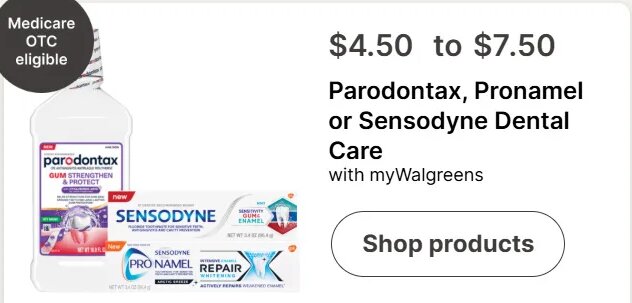 Parodontax, Pronamel or Sensodyne Dental Care