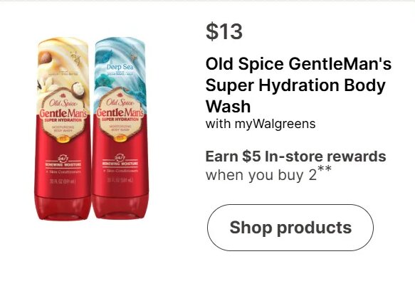 Old Spice GentleMan's Super Hydration Body Wash at Walgreens