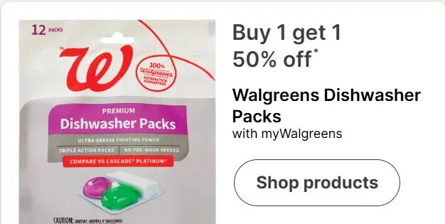Walgreens Dishwasher Packs