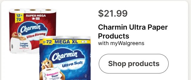 Charmin Ultra Paper Products at Walgreens